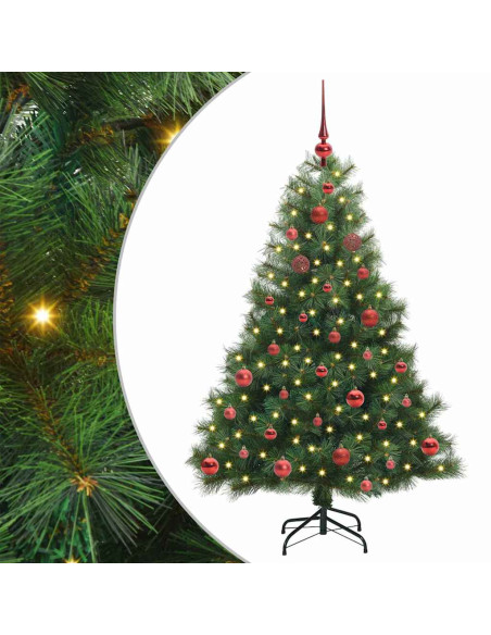 Albero di Natale artificiale con 150 LED Verde 150 cm PE e PVC