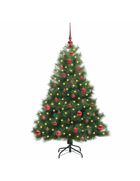 Albero di Natale artificiale con 150 LED Verde 150 cm PE e PVC