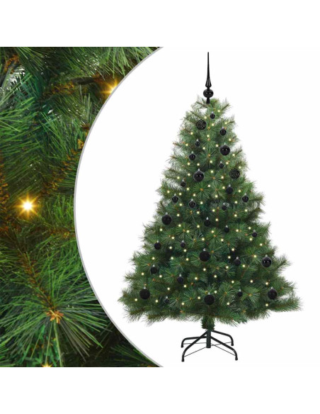 Albero di Natale artificiale con 150 LED Verde 150 cm PE e PVC