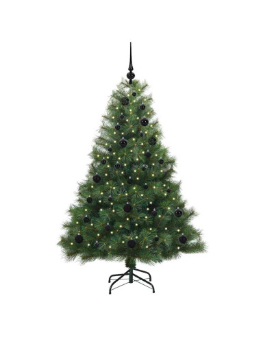 Albero di Natale artificiale con 150 LED Verde 150 cm PE e PVC