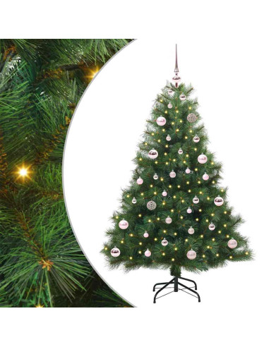 Albero di Natale artificiale con 150 LED Verde 150 cm PE e PVC