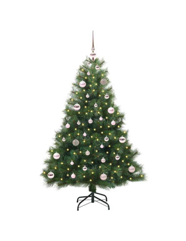 Albero di Natale artificiale con 150 LED Verde 150 cm PE e PVC