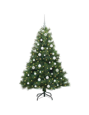 Albero di Natale artificiale con 150 LED Verde 150 cm PE e PVC
