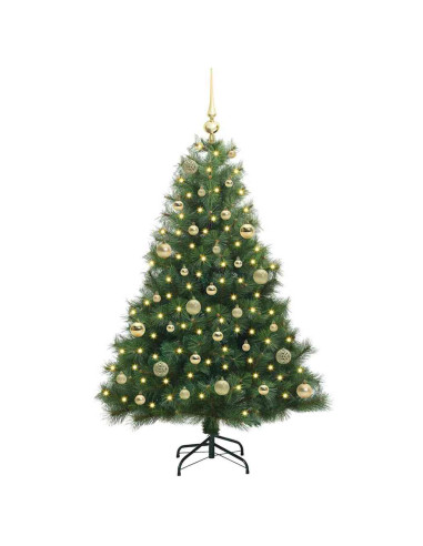Albero di Natale artificiale con 150 LED Verde 150 cm PE e PVC