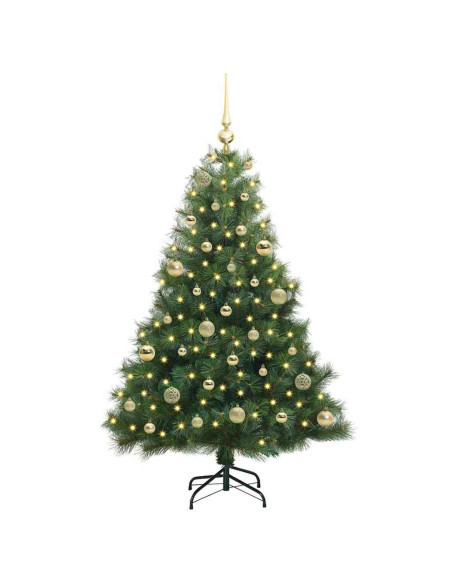 Albero di Natale artificiale con 150 LED Verde 150 cm PE e PVC
