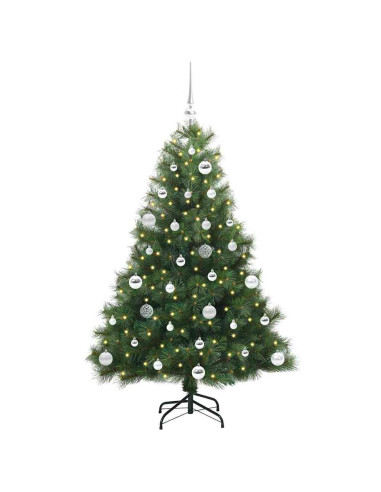 Albero di Natale artificiale con 150 LED Verde 150 cm PE e PVC