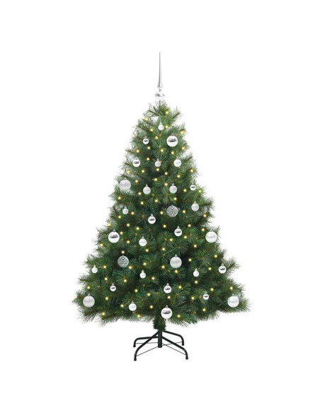 Albero di Natale artificiale con 150 LED Verde 150 cm PE e PVC