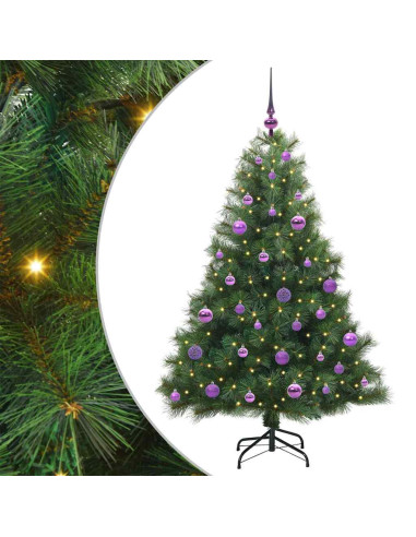 Albero di Natale artificiale con 150 LED Verde 150 cm PE e PVC