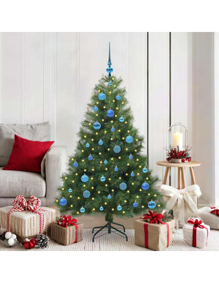 Albero di Natale artificiale con 150 LED Verde 150 cm PE e PVC