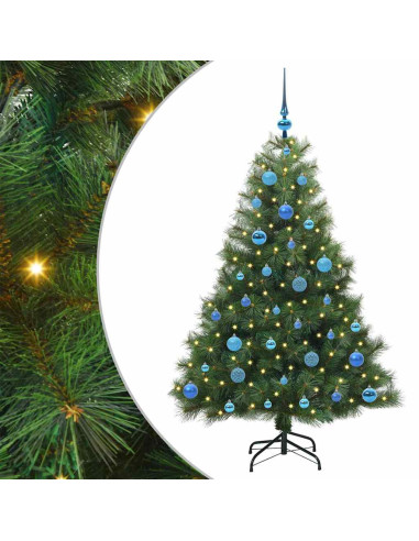 Albero di Natale artificiale con 150 LED Verde 150 cm PE e PVC