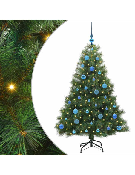 Albero di Natale artificiale con 150 LED Verde 150 cm PE e PVC