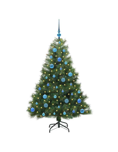 Albero di Natale artificiale con 150 LED Verde 150 cm PE e PVC