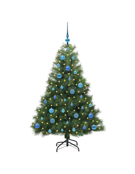 Albero di Natale artificiale con 150 LED Verde 150 cm PE e PVC