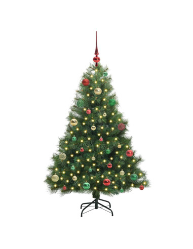 Albero di Natale artificiale con 150 LED Verde 150 cm PE e PVC