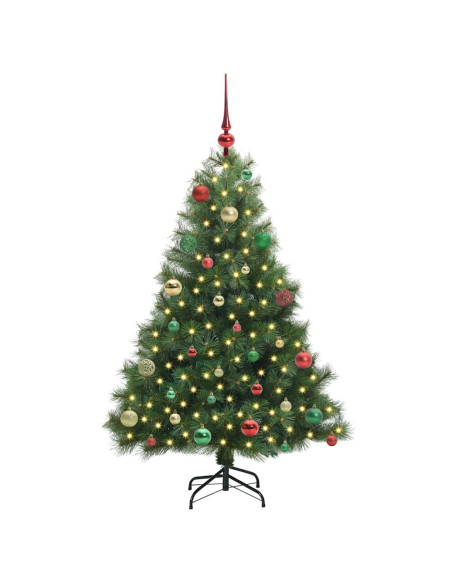 Albero di Natale artificiale con 150 LED Verde 150 cm PE e PVC