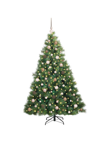 Albero di Natale artificiale con 300 LED Verde 180 cm PE e PVC