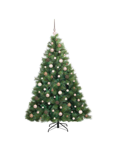 Albero di Natale artificiale con 300 LED Verde 180 cm PE e PVC