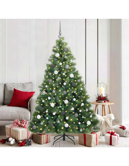 Albero di Natale artificiale con 300 LED Verde 180 cm PE e PVC