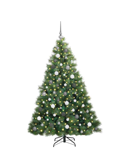Albero di Natale artificiale con 300 LED Verde 180 cm PE e PVC