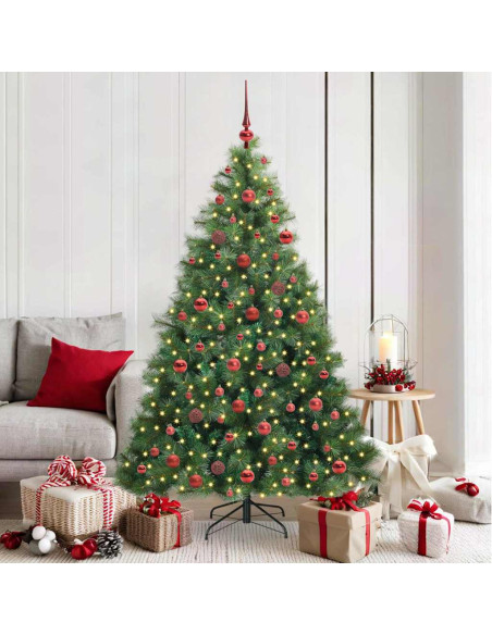 Albero di Natale artificiale con 300 LED Verde 180 cm PE e PVC