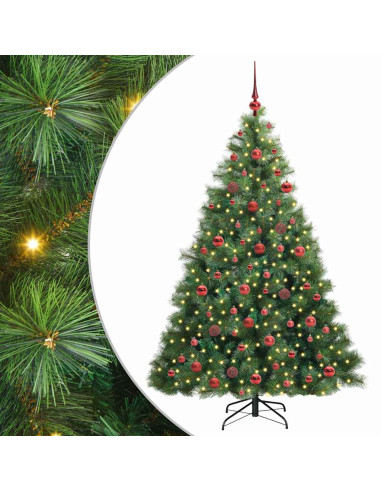 Albero di Natale artificiale con 300 LED Verde 180 cm PE e PVC