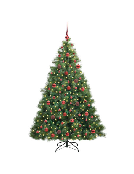 Albero di Natale artificiale con 300 LED Verde 180 cm PE e PVC