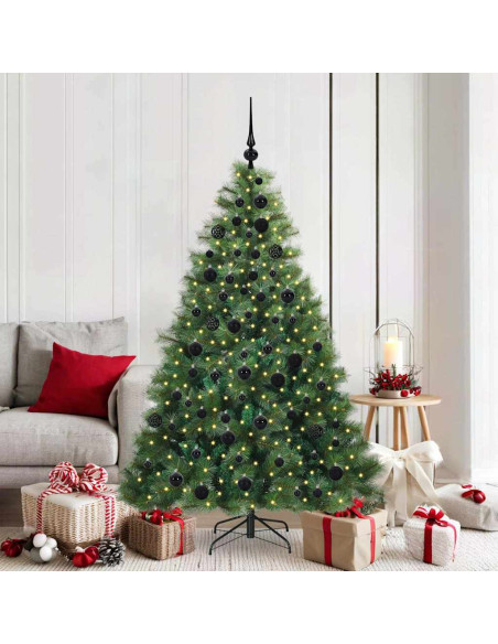 Albero di Natale artificiale con 300 LED Verde 180 cm PE e PVC