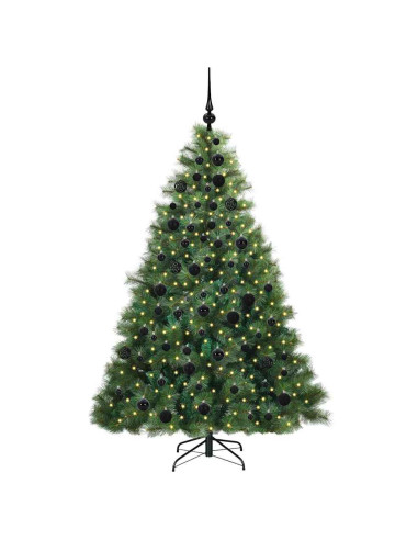 Albero di Natale artificiale con 300 LED Verde 180 cm PE e PVC