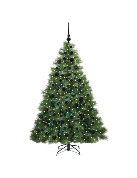 Albero di Natale artificiale con 300 LED Verde 180 cm PE e PVC