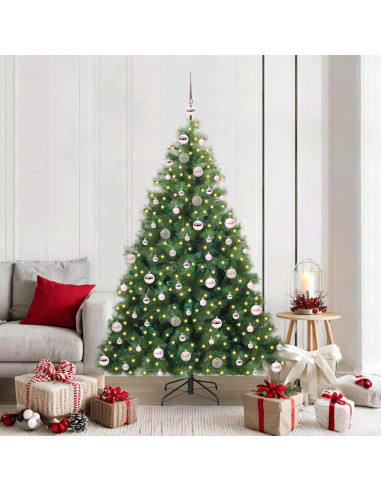 Albero di Natale artificiale con 300 LED Verde 180 cm PE e PVC