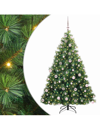 Albero di Natale artificiale con 300 LED Verde 180 cm PE e PVC