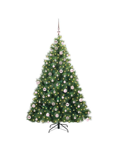Albero di Natale artificiale con 300 LED Verde 180 cm PE e PVC