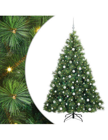 Albero di Natale artificiale con 300 LED Verde 180 cm PE e PVC