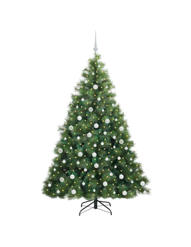 Albero di Natale artificiale con 300 LED Verde 180 cm PE e PVC
