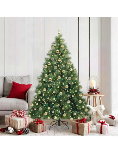 Albero di Natale artificiale con 300 LED Verde 180 cm PE e PVC