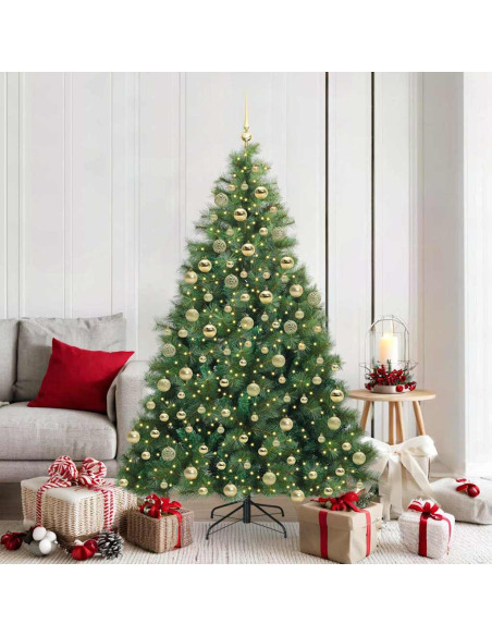 Albero di Natale artificiale con 300 LED Verde 180 cm PE e PVC