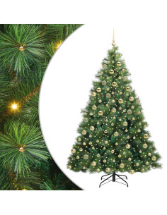 Albero di Natale artificiale con 300 LED Verde 180 cm PE e PVC 2