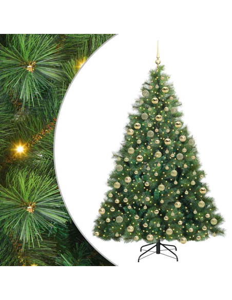 Albero di Natale artificiale con 300 LED Verde 180 cm PE e PVC