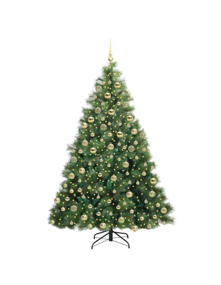 Albero di Natale artificiale con 300 LED Verde 180 cm PE e PVC