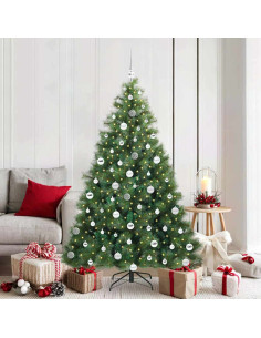 Albero di Natale artificiale con 300 LED Verde 180 cm PE e PVC 2