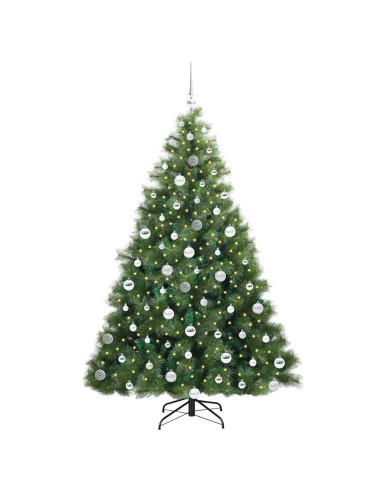 Albero di Natale artificiale con 300 LED Verde 180 cm PE e PVC