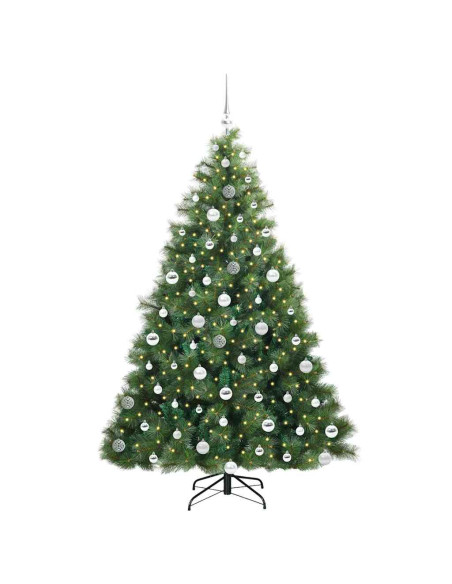 Albero di Natale artificiale con 300 LED Verde 180 cm PE e PVC
