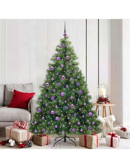 Albero di Natale artificiale con 300 LED Verde 180 cm PE e PVC