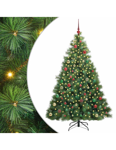 Albero di Natale artificiale con 300 LED Verde 180 cm PE e PVC
