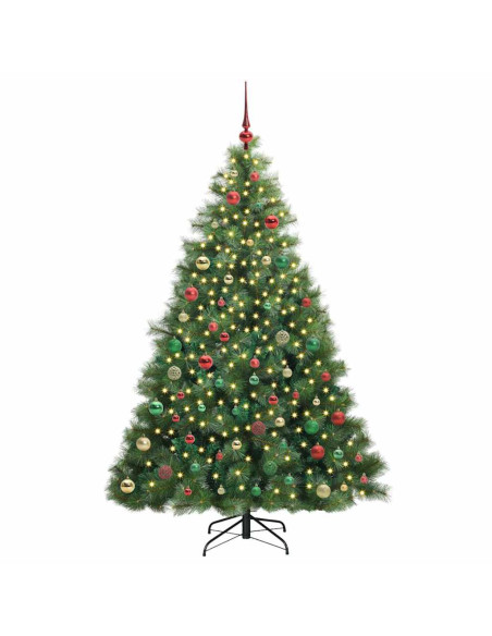 Albero di Natale artificiale con 300 LED Verde 180 cm PE e PVC