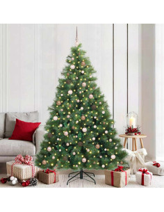 Albero di Natale artificiale con 300 LED Verde 210 cm PE e PVC 2