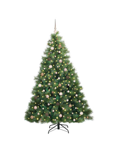 Albero di Natale artificiale con 300 LED Verde 210 cm PE e PVC