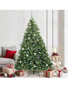 Albero di Natale artificiale con 300 LED Verde 210 cm PE e PVC 2