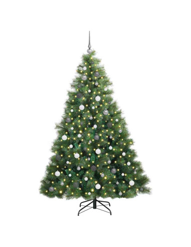 Albero di Natale artificiale con 300 LED Verde 210 cm PE e PVC