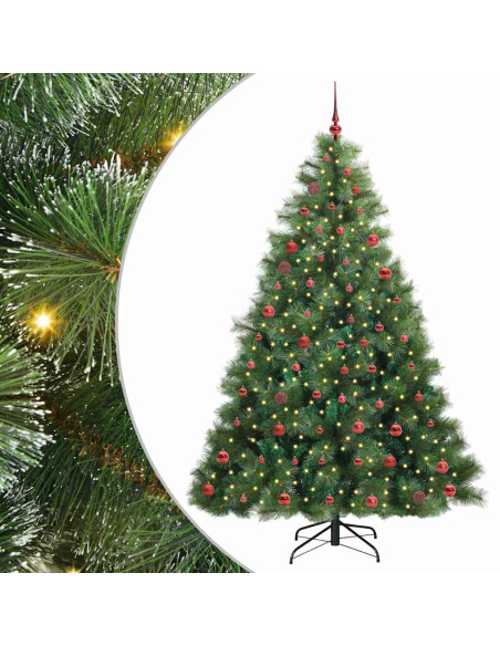 Albero di Natale artificiale con 300 LED Verde 210 cm PE e PVC